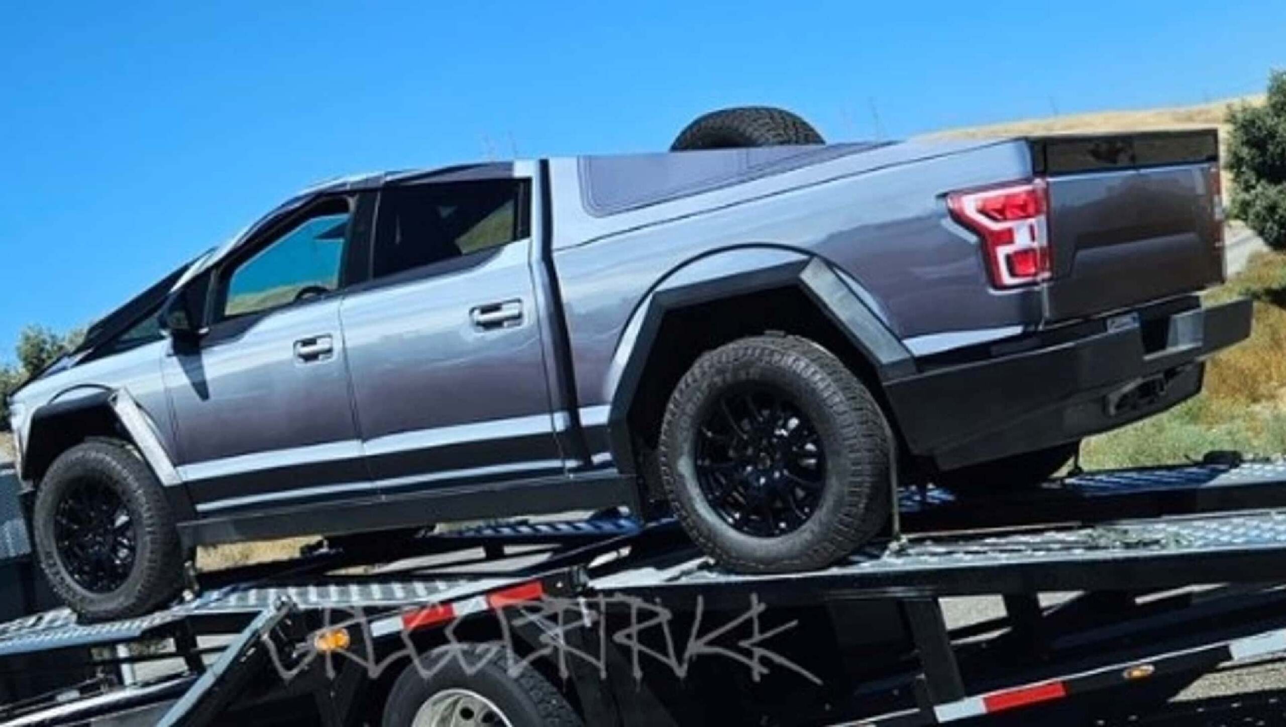 Ford F150 Transformed The Power of a Tesla Cybertruck Wrap