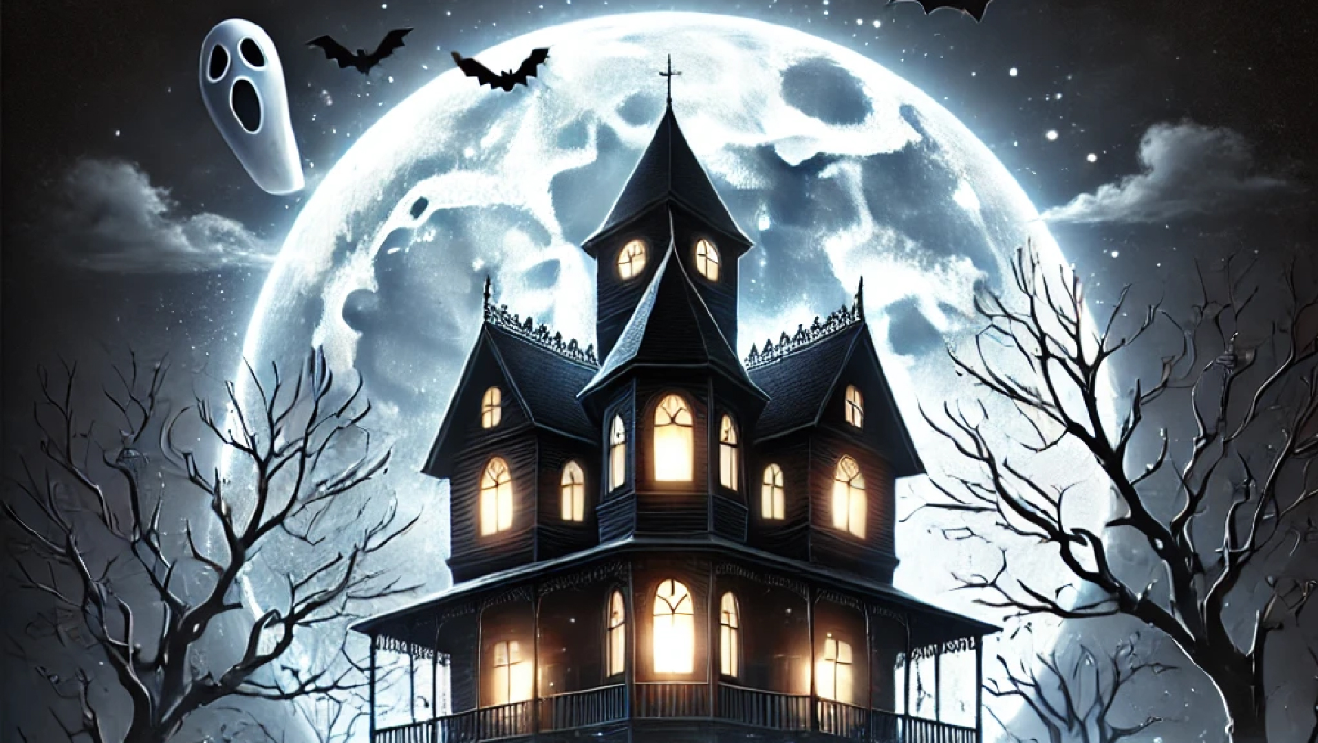 Haunted House Clipart Collection: Ideal for Halloween Posters